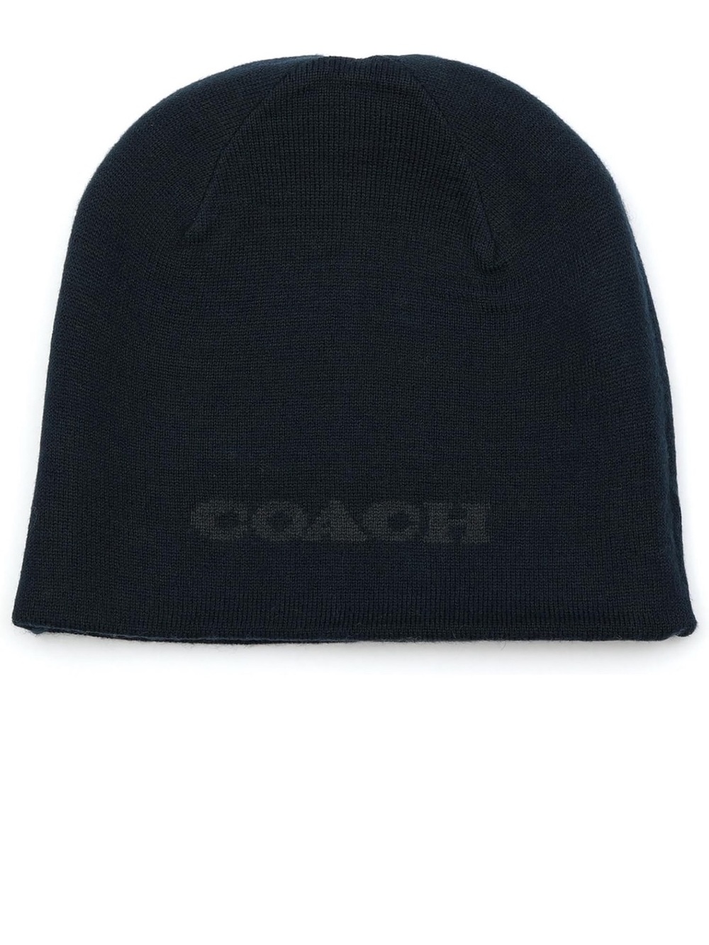 Coach Black Knit Logo Beanie